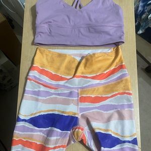 Lululemon Uncaged Bra and True Self Crop Capri